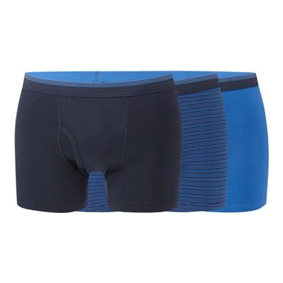 The Collection Pack of three blue lined and plain trunks